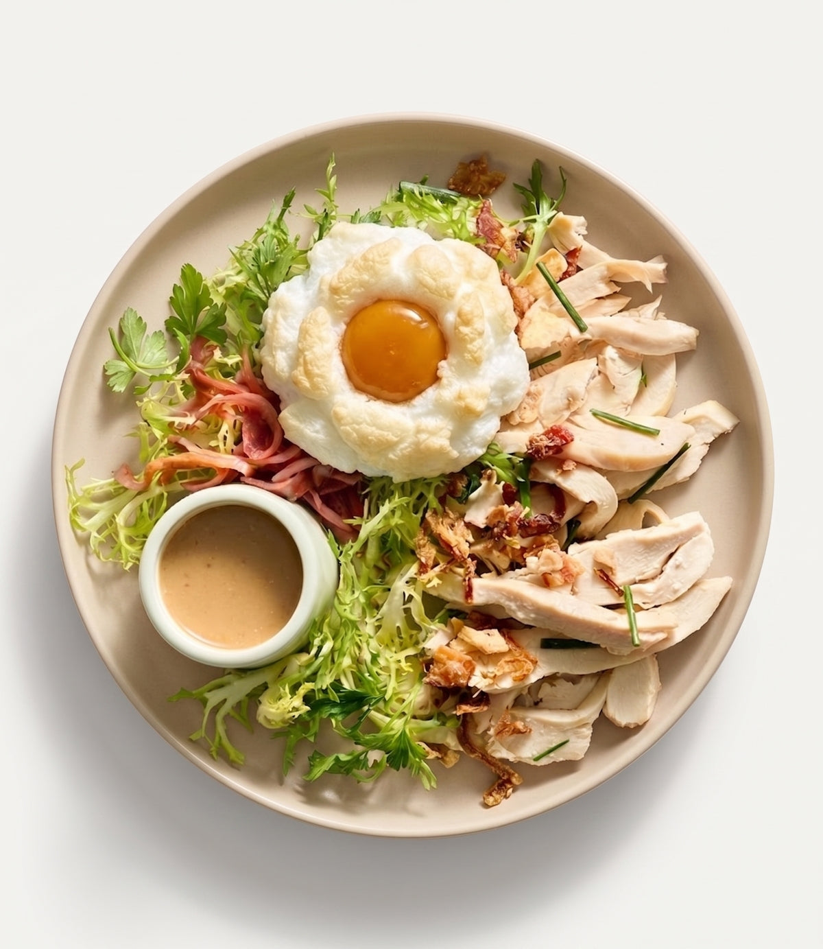 Le Lyonnaise Royale: Roasted Chicken & Crisp Frisée Salad