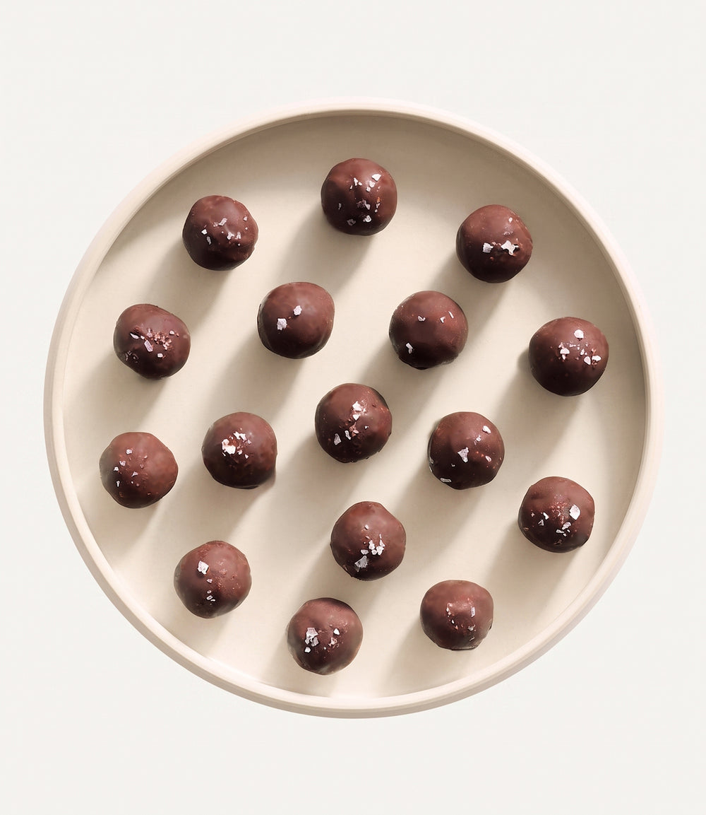 Vegan Salted Hazelnut Brownie Batter Protein Truffles