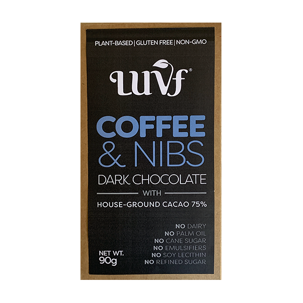 LUVF, Coffee & Nibs Dark Chocolate