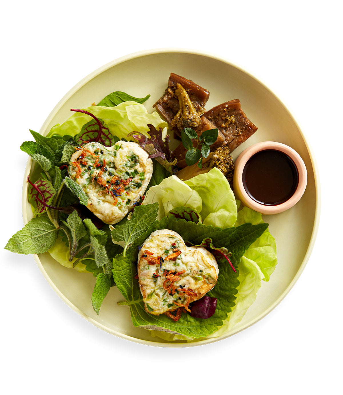 Okonomiyaki-Inspired Heart-Shaped Frittata Wraps
