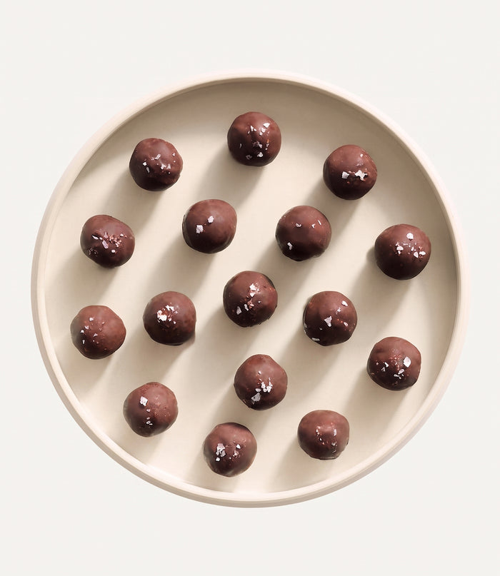 Vegan Salted Hazelnut Brownie Batter Protein Truffles