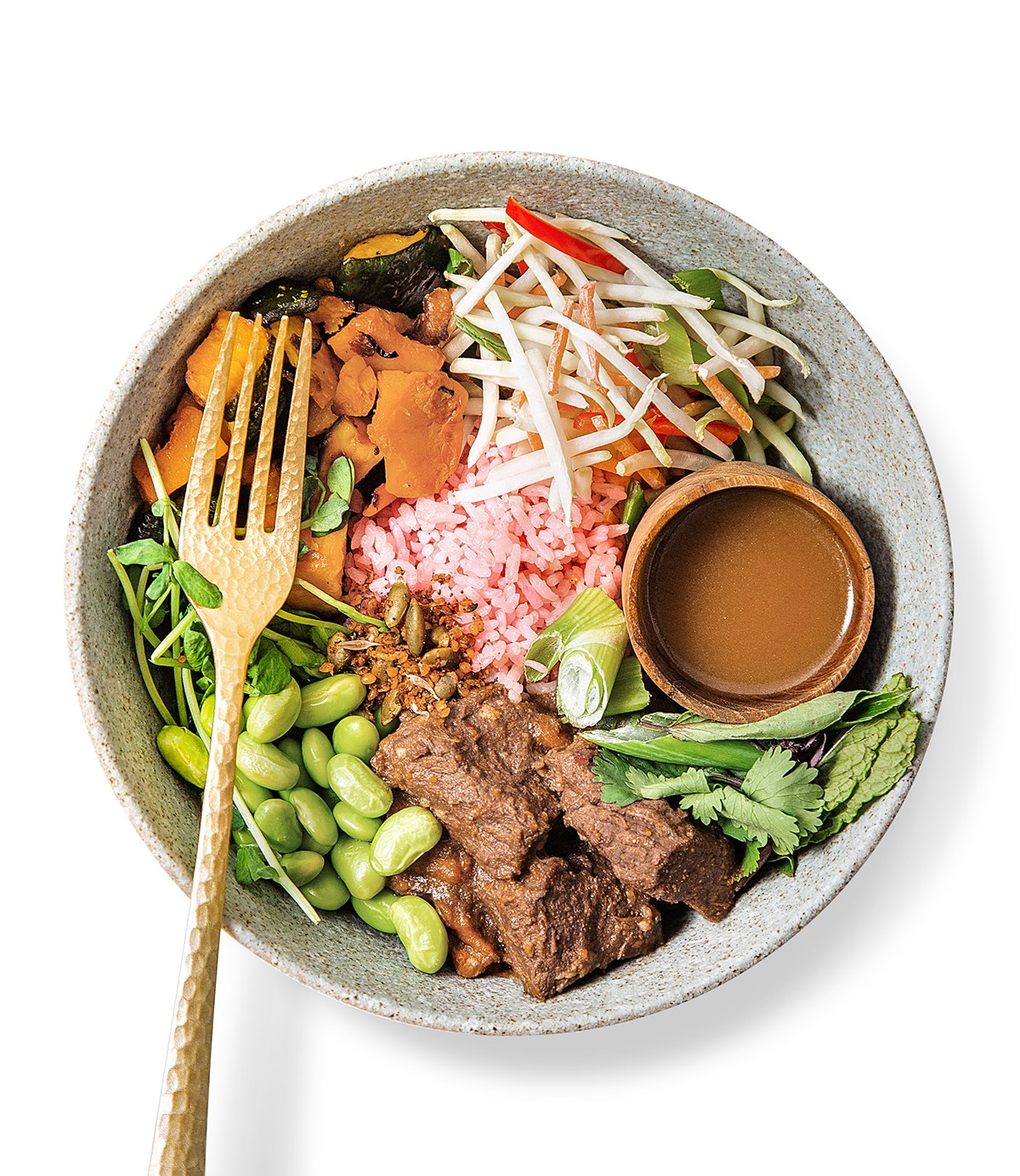Lemongrass Beef Rendang + Pink Ginger Rice